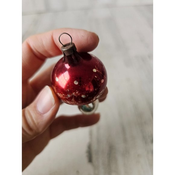 Vintage Mercury glass mushroom mini ornament Xmas tree red - Picture 6 of 9